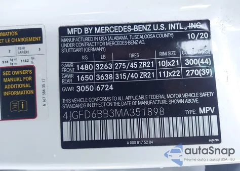 2021 Mercedes-Benz Amg Gle 53 Coupe 4Matic z USA, uszkodzony, nr VIN 4JGFD6BB3MA351898